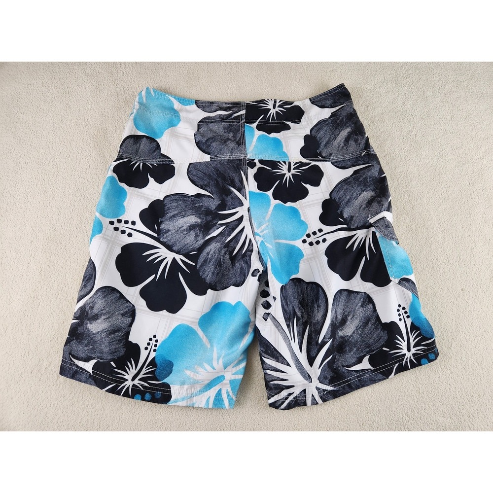 Hurley Mens Drawstring Board Shorts with Pocket VTG Y2K Floral Size 33 Retro - Picture 4 of 7